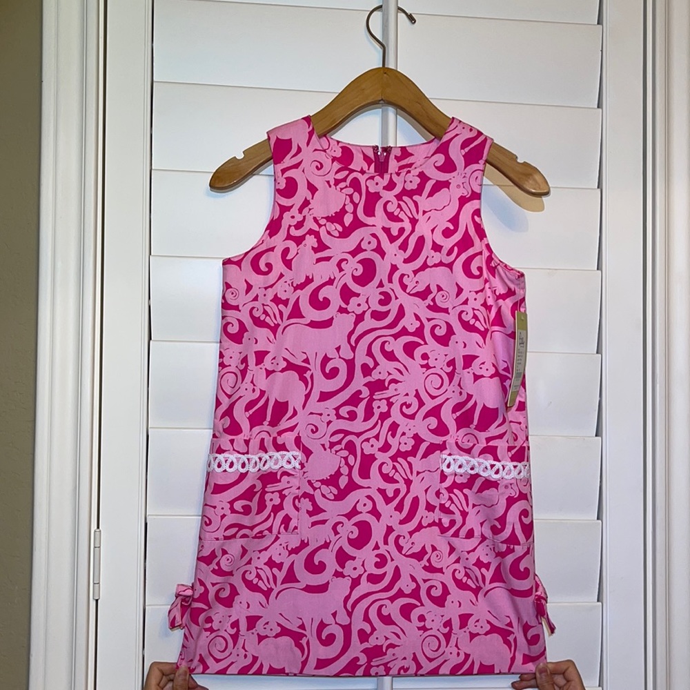 NWT Pink Lilly Pulitzer Animal Silhouette Shift Dress with Pockets